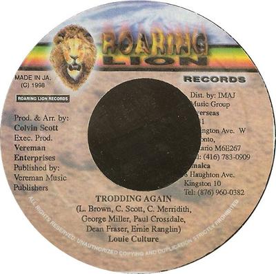 7-Zoll Schallplatte LOUIE CULTURE - Trodding Again NONE Roaring Lion Re 1998 Jamaika Reggae, Ska & Dub Gebraucht