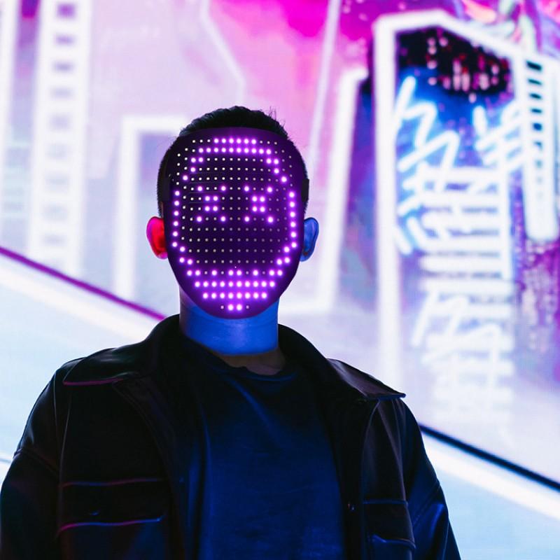 Halloween LED Mask Gesture Sensing Light Up Party Performance Prop
