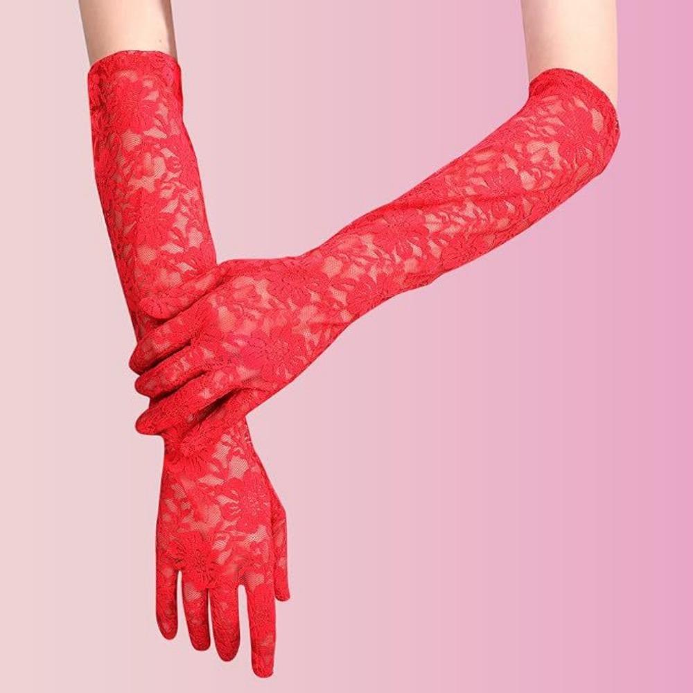 Lace Gloves Bridal Gloves Wedding Lace Gloves Women's Party 1920s Costume Sexy