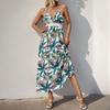 Suspender Skirt Sea Tropical Plant Printed Dress