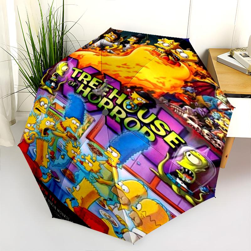 Island Dr Hibbert Folding Umbrella 8 Paraphenoid Bones Travel Three Folds Outdoor Gift