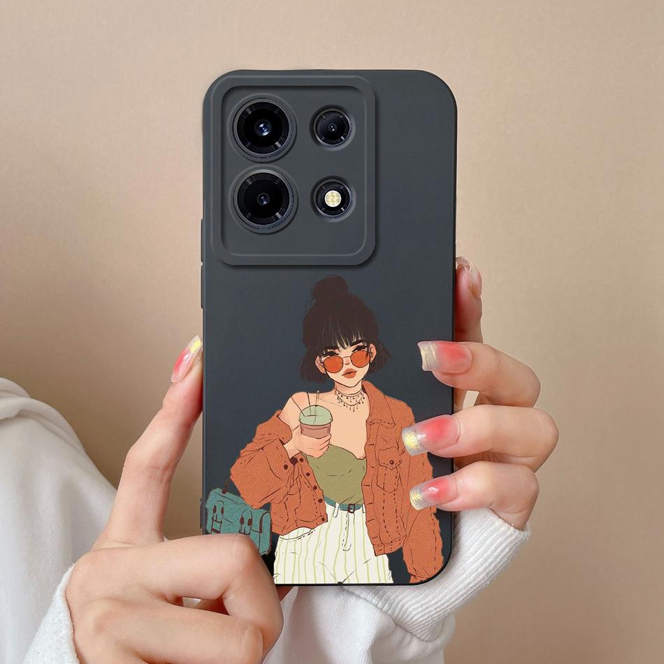 For Infinix Note 30 Pro Vip 30i Phone Case Cartoon Liquid Silicone Full Coverage Anti Drop Bumper For Infinix Note30 30Pro Funda