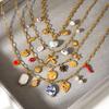 Niche high-end ceramic heart starfish necklace, Western style DIY jewelry, titanium steel accessories for women
