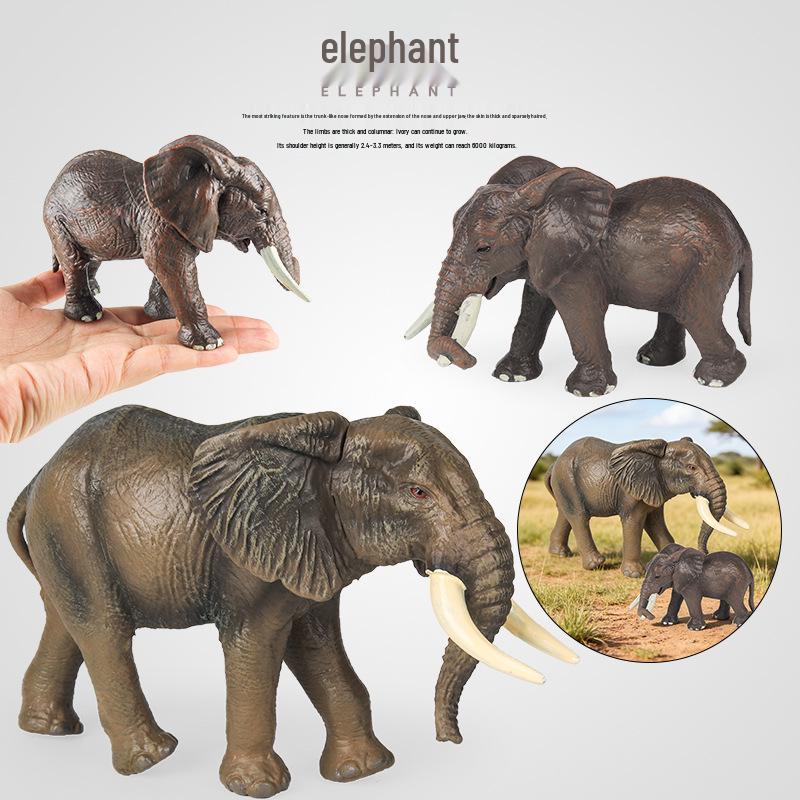 Wildlife Elephant Simulation Toy: African & Asian Elephant Model for Children