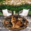 Vintage Cat pattern round rug,Carpet Rug for Living Room Bedroom Sofa Playroom Decor,Non-slip Floor Mat,Holiday Gifts and Birthday Gifts.