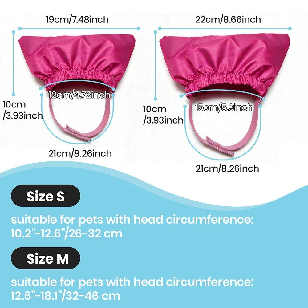 Reusable Pet Shower Cap Adjustable Waterproof Headgear Premium Bath Ear Covers  Dog