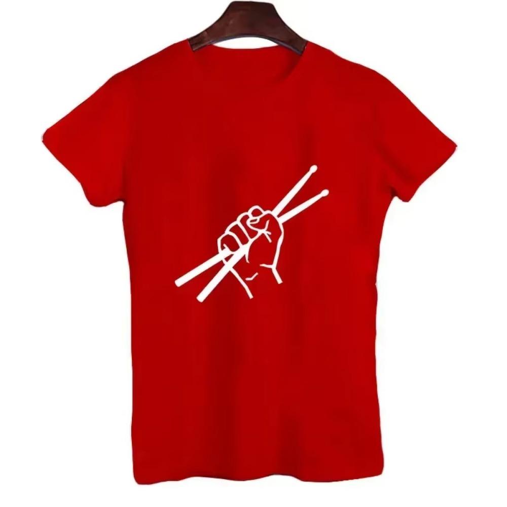 Men's T Shirt Unisex T-Shirt Drummer Drumsticks Graphic T Shirts Summer Short Sleeve Tee Tops Harajuku Streetwear Women Clothing