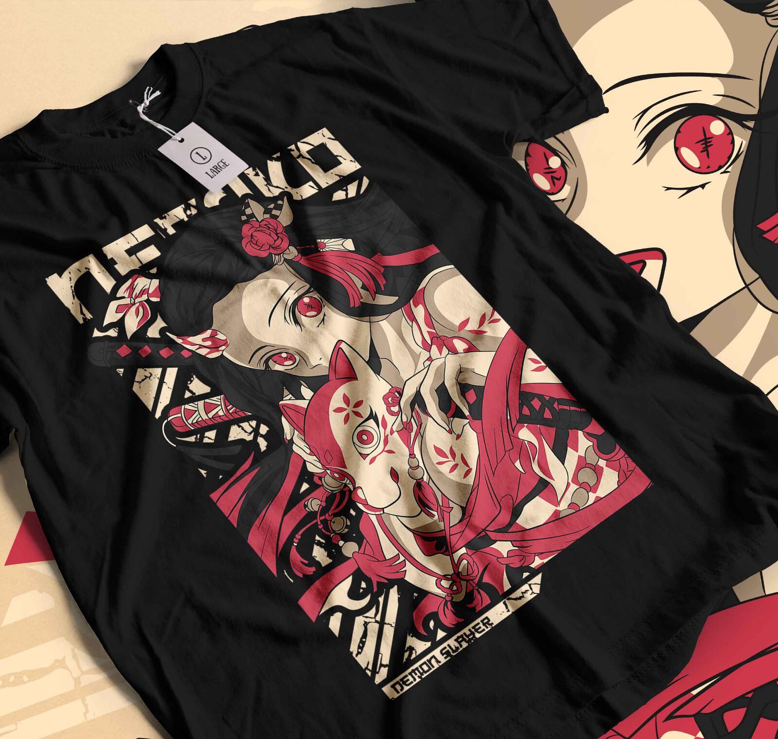 

Tanjiro Nezuko T-Shirt Mens Womens Tees Top Demon Slayer Kimetsu NoYaiba Manga Horror Shirt Gift 122 2XL