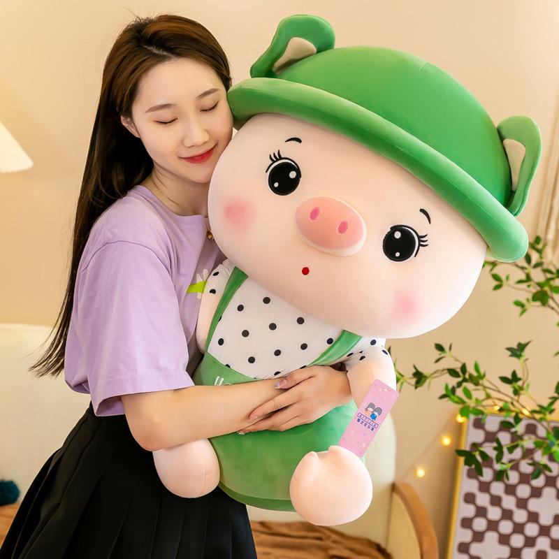 New Cute Sweetheart Mengmeng Pig Plush Toy Large Pig Doll Children's Doll