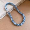 Colorful Necklace Handmade Beaded Clavicle Chain Trend Glass Beads Choker  for Women