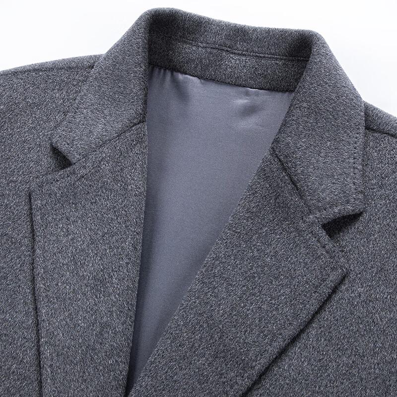 FAPAI Men's Double-Faced Wool Mid-Length Overcoat