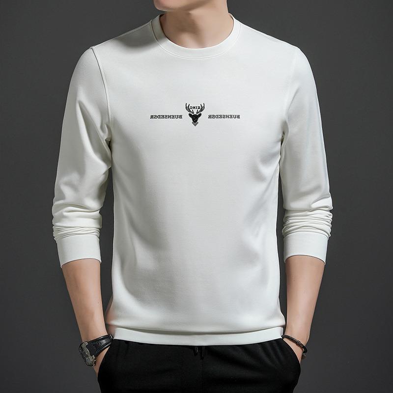 

Весенняя мужская толстовка с круглым вырезом, корейская версия модной мужской рубашки с принтом, длинный рукав, основа 165/M