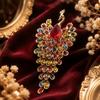 Exquisite Phoenix Brooch Clip Colorful Chest Flower Pin Vintage Peacock Badge Pin Prom