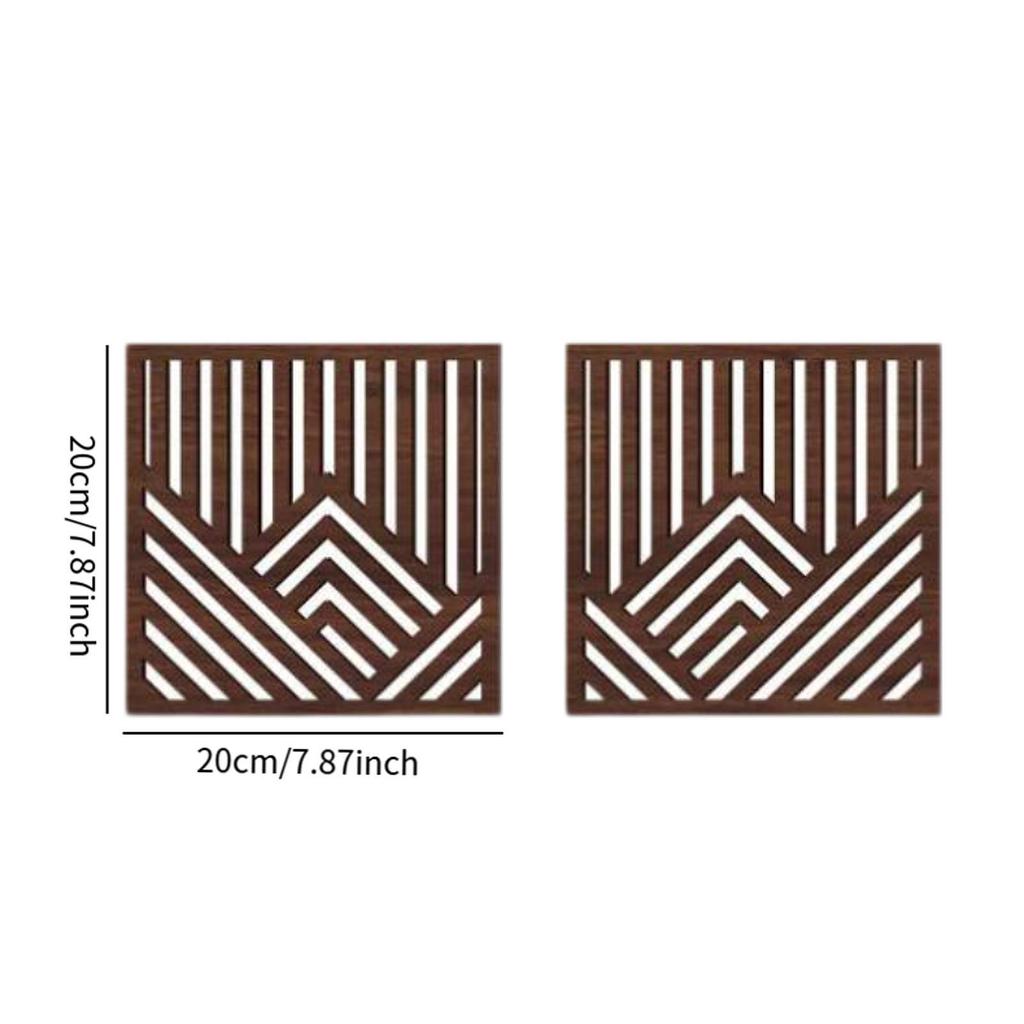2x Wooden Wall Art Decor Wall Decoration Stylish Wall Sculptures Geometric Ornament for Living Room Bedroom Farmhouse Kitchen