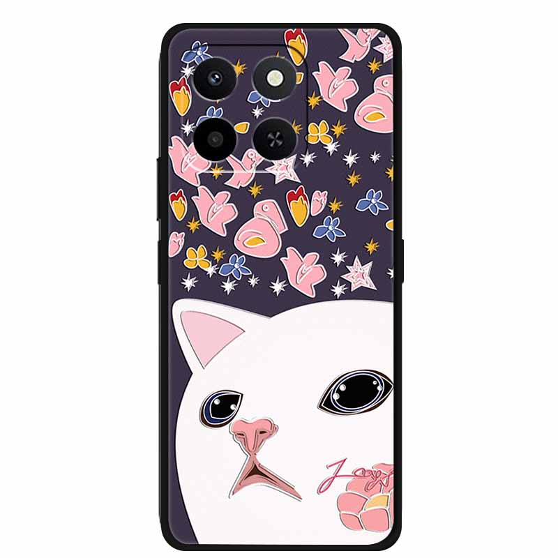 3D Lovely Phone Case For Honor X6C X 6C X6 C 6 C Soft Silicone TPU Protector For Huawei HonorX6C Relief Florals Shell Funda Capa