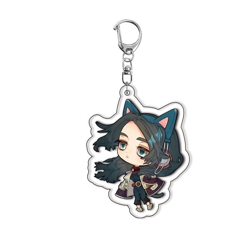 GACHIAKUTA Porte-clés Acrylique Anime Accessoires Suspendus Rudo Dessin Animé Anime Porte-clés Étudiant Bijou Pendentif Décor Cadeau gray