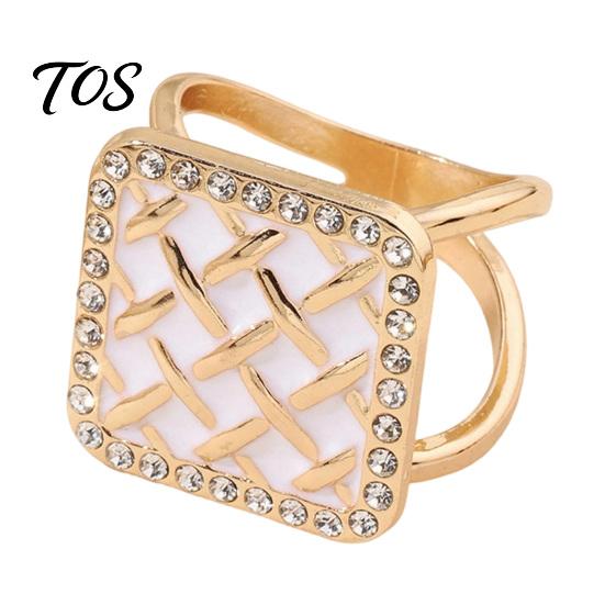 Non-slip Scarf Clasp Grid Square Ring, Rhinestone Silk Clip, Decorative Fine Electroplated Ring Slide Elegant Wrap Holder for Women Neckerchiefs