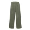 Women's Fashion Color Elastic Waist Wide Leg Pants High Waist Pocket Casual Pants