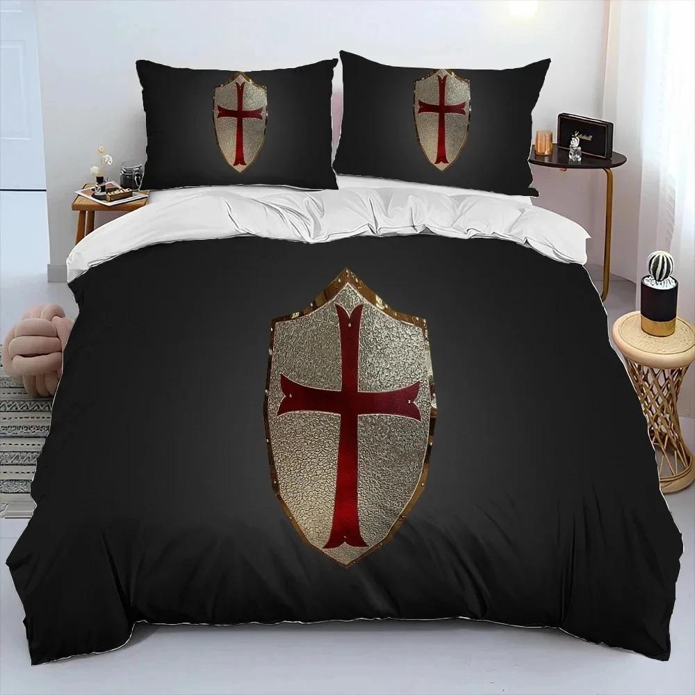Cavalier Knight Templar Crusaders Comforter Bedding SetDuvet Cover Bed Set Quilt Cover Pillowcaseking Queen Size Bedding Set