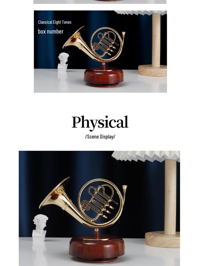 European Style Rotating Music Box: Guitar & Violin Ornament - Perfect Birthday or Couple Holiday Gift for the Living Room.