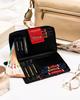 Women's leather wallet with snap and zipper - Peterson
