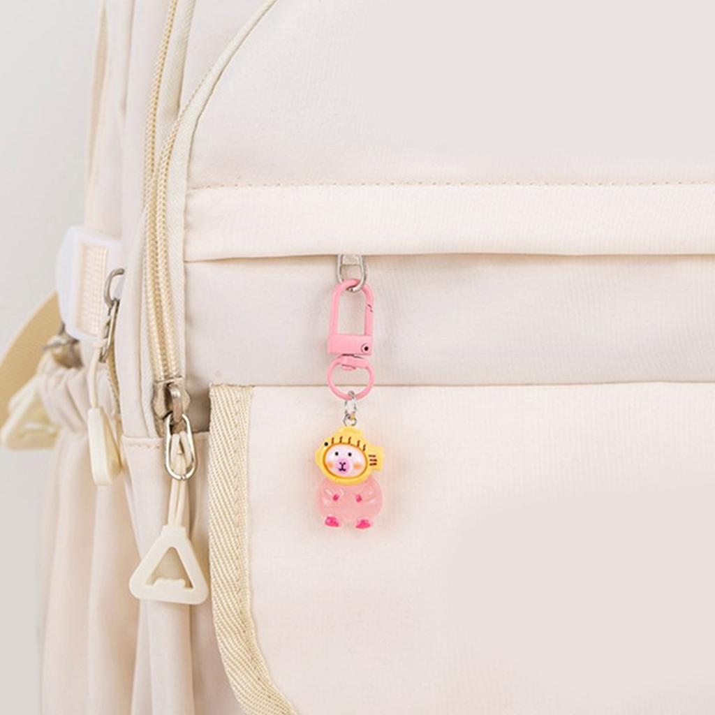 5Pcs Night Glow Function Keychain Funny Bag Charm Capybara Key Chain Phone Ornament Decors for Key Backpack Decoration
