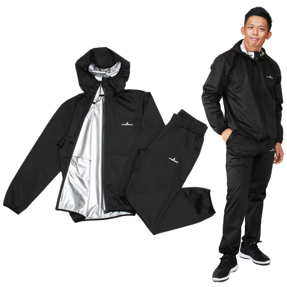 

PYKES PEAK Sauna Unisex Top and Bottom Set for Men and Plus Size M Suit, Women, Sportswear, Sizes, Diet, Running, чёрный