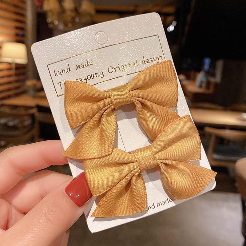 Korean Style Sweet Bow Hair Clips for Little Girls - Pair