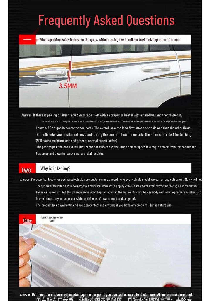 Toyota Prado 10-22 Models Car Body Color Stripe Decal Waistline Sticker.