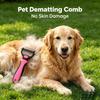 Tangle Free Gentle Pet Dematting Rake  Ultra-Fine Stainless Steel Blade Undercoat Brush for Long Haired Cats & Small Puppies
