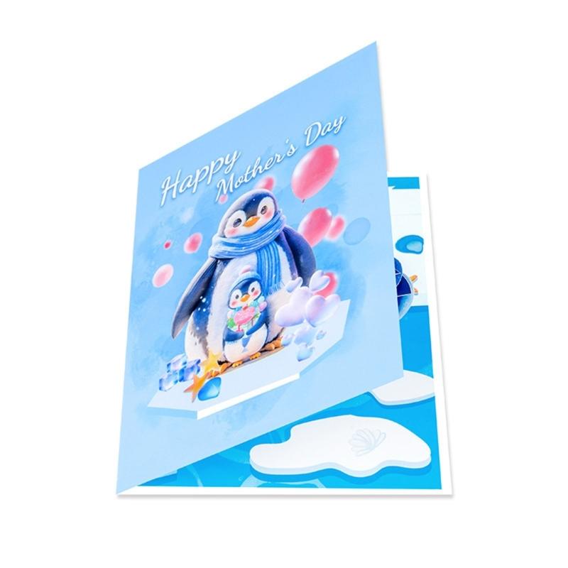 3D Penguins Popup Card Popup Gift Cards,Handmade Greetings Cards,Mother Day Cards Popup Greetings Card Birthday Card