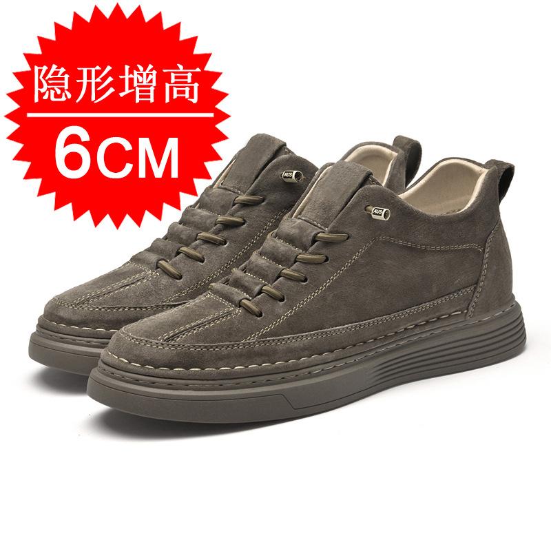 Men's shoes autumn retro high-top thick-soled invisible inner heightening shoes 6cm British trend sports and leisure board shoes