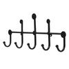 Black Iron Metal Wall Mounted Coat Rack with Key Holder Zebra Pattern 7 Hooks Eco-Friendly Multifunction Design for Clothing