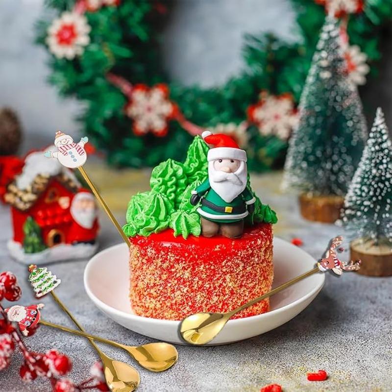 1-20PCS 304 Stainless Steel Gold Cutlery Set Christmas Coffee Stirring Spoon Fruit Spoon Dessert Spoon Home Dining Utensils