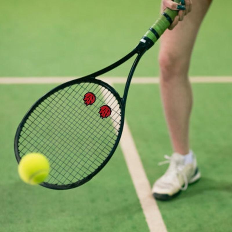 2Pcs Tennis Vibration Dampener Silicone Racquet Shock Absorbers Flame Shape Tennis Racket Dampeners Tennis Accessories