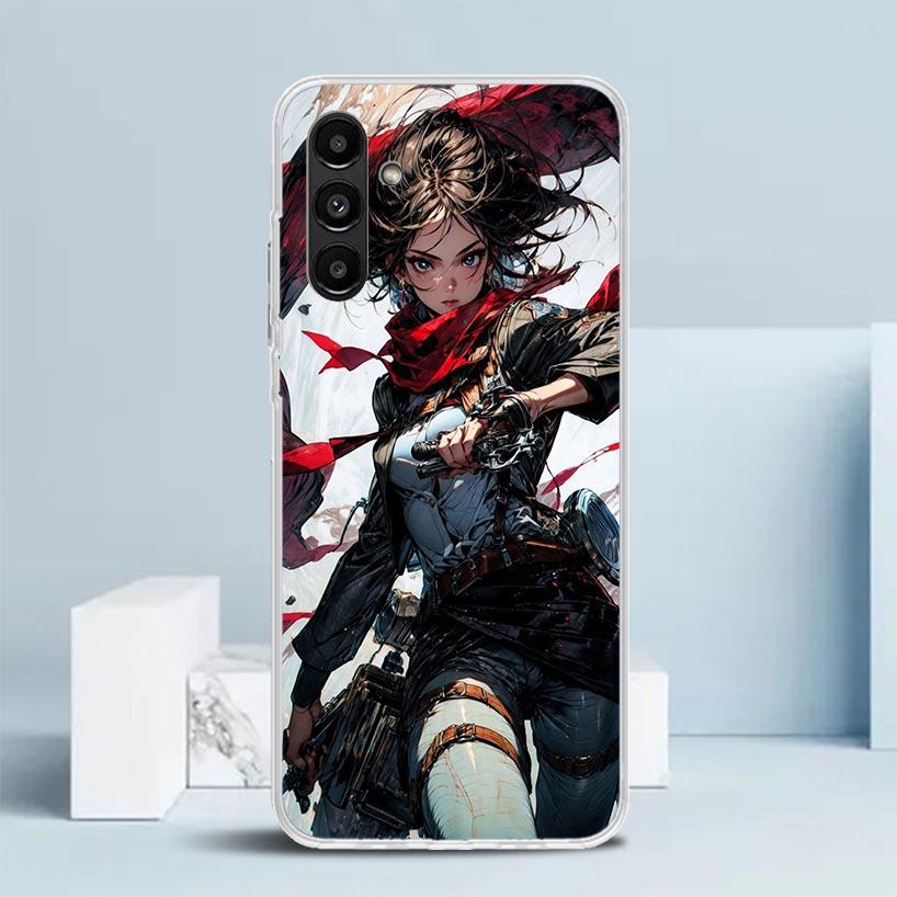 A-Angriff auf die Titanen Annie Mikasa Hülle für Samsung Galaxy A17 A37 A57 A16 A26 A36 A56 A15 A14 A55 Handyhülle A13 A53 A25 A35 A24