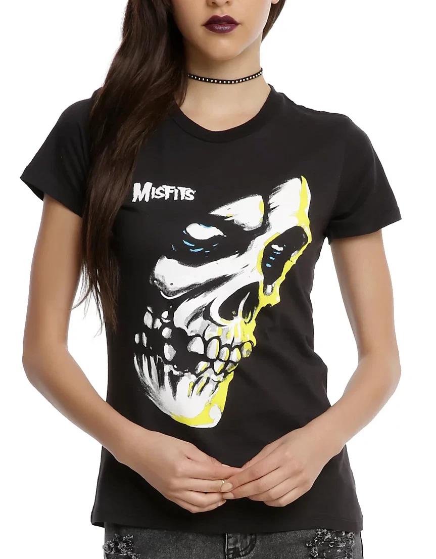 

Misfits БОЛЬШОЙ ЧЕРЕП ЛИЦО ДЕВОЧКИ ПОДРОСТКОВЫЙ 100% Хлопок Футболка Мужские Футболки Топ НОВЫЙ Лицензионный и Официальный XS-3XL 2XL