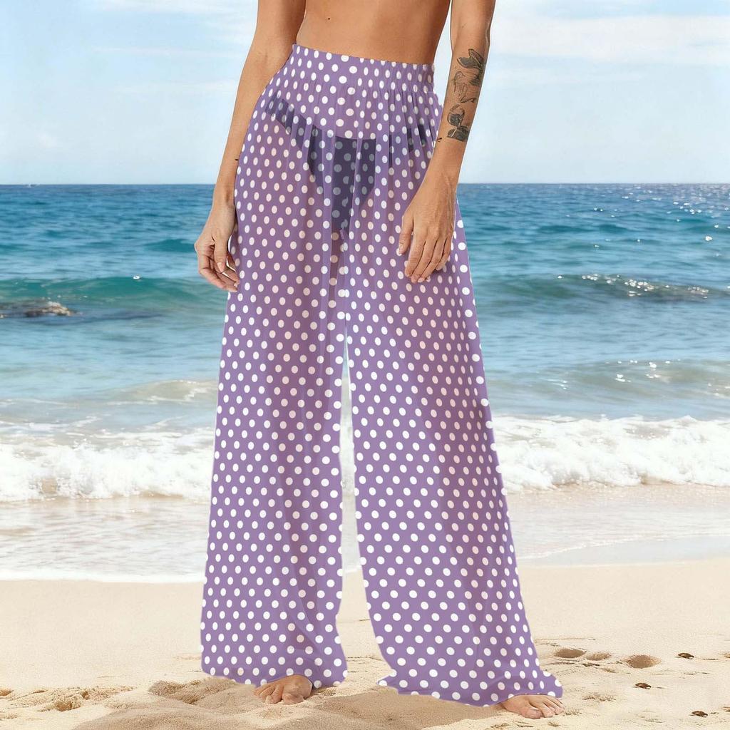 Women's Summer Covering Pants See-Through Mesh Pants Trunks Swimwear Covering Pants Bohemian Beachwear