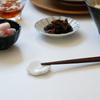 EAST Table Chopstick Rest, White, Diameter 4.7cm, Kotohana Hollyhock, Made In Japan, Microwave Safe, Dishwasher Safe, 85-022-01