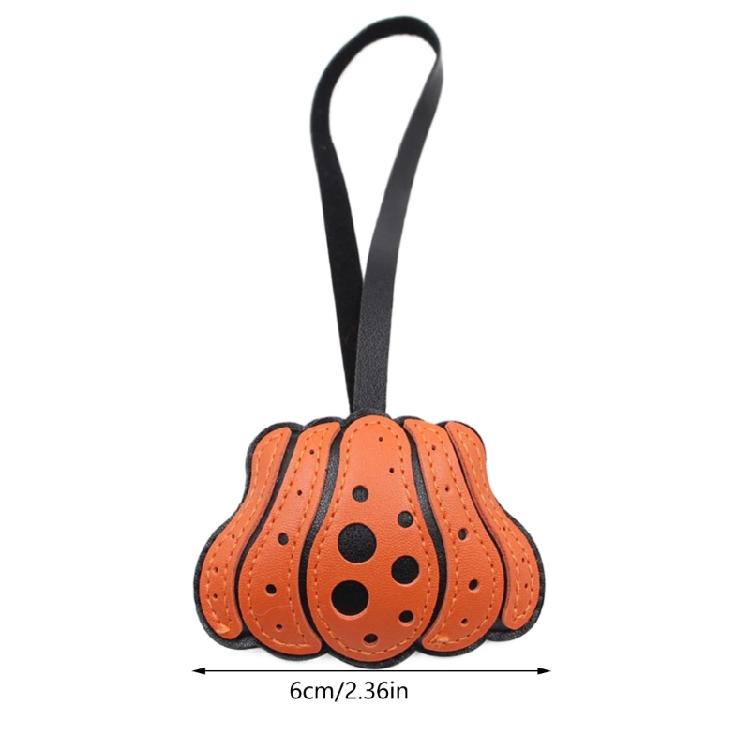 Weihnachts-Schlüsselanhänger aus Leder in Kürbisform, ideal als Taschenanhänger, Geschenk oder Partydekoration