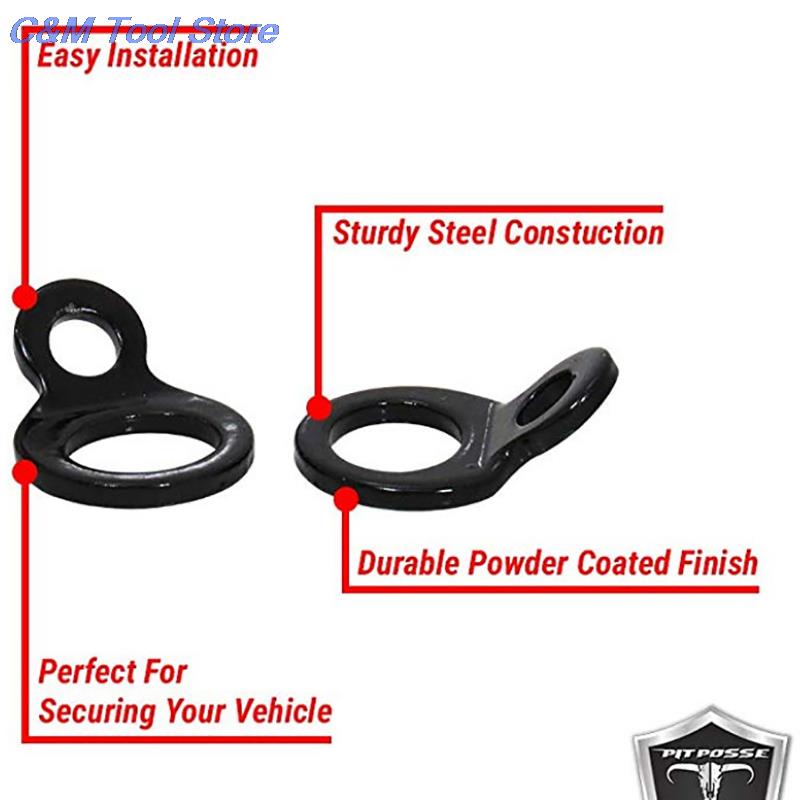 2pcs Tie Down Strap Rings for Motorcycle Dirt Bike ATV UTV Attach Tie-downs Stainless Steel Tie-Down Strap Rings