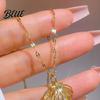 Exquisite Design Jewelry Hollow Shell Faux Pearl Necklace Pendant
