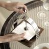 Stainless Steel Tissue Holder, Walnut Wood, Vertical Square Metal Tissue Holder, Western Restaurant Specific Napkin Holder