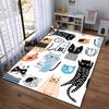 Cartoon Cat Pattern Area Rug - Cute Cats with Striped and Playful Designs" Suitable for use as an anti-slip1 for1room and bedroom sofas
