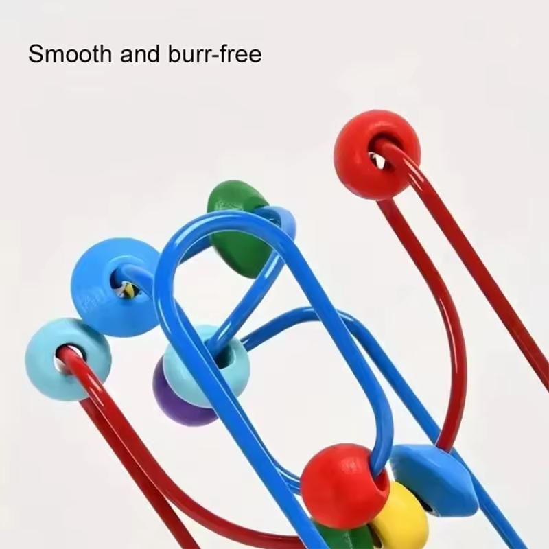 Giocattolo Puzzle Cognitivo Colore Perline Mini Cartone Animato in Legno Educazione Precoce Flessibilità delle Dita e Allenamento Azioni Fini