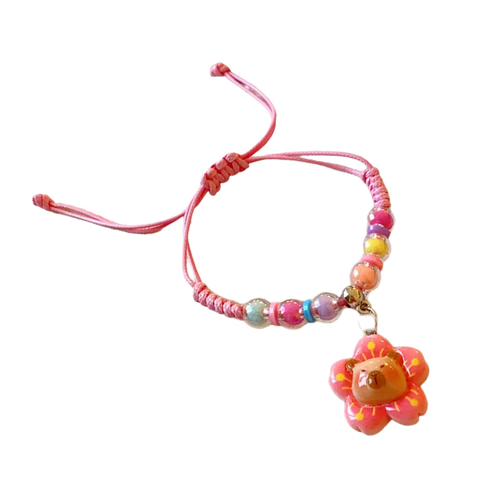 

Стильный аксессуар из смолы капибара плетеный шнурок браслет уникальный браслет идеально подходит для проявления индивидуальности и творческого самовыражения светло-розовый