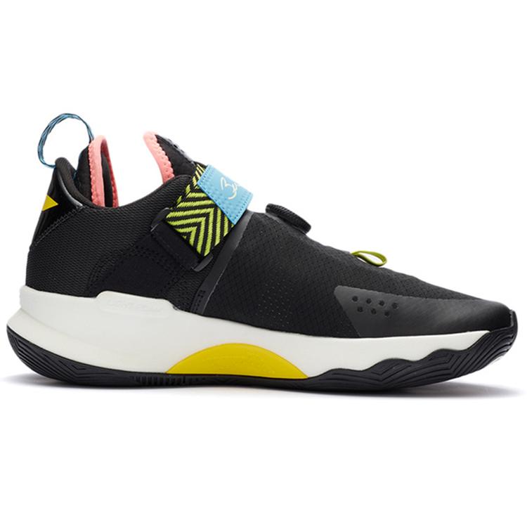 Li Ning Wade Fission 7 V2 Textile, Synthetic Leather, TPU Cushioning Low Top Basketball Shoes Men's Black Blue Pink ABPR047-14