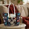 Colorful Skull Print Tote Bag Fashion Daily Casual Shoulder Bag For Street Wear