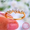  Color Women Rings Yellow Gold Tone Minimalist Thin Rings Blue Cubic Zircon Bridal Party Event Wedding Occasion Bands Stacking