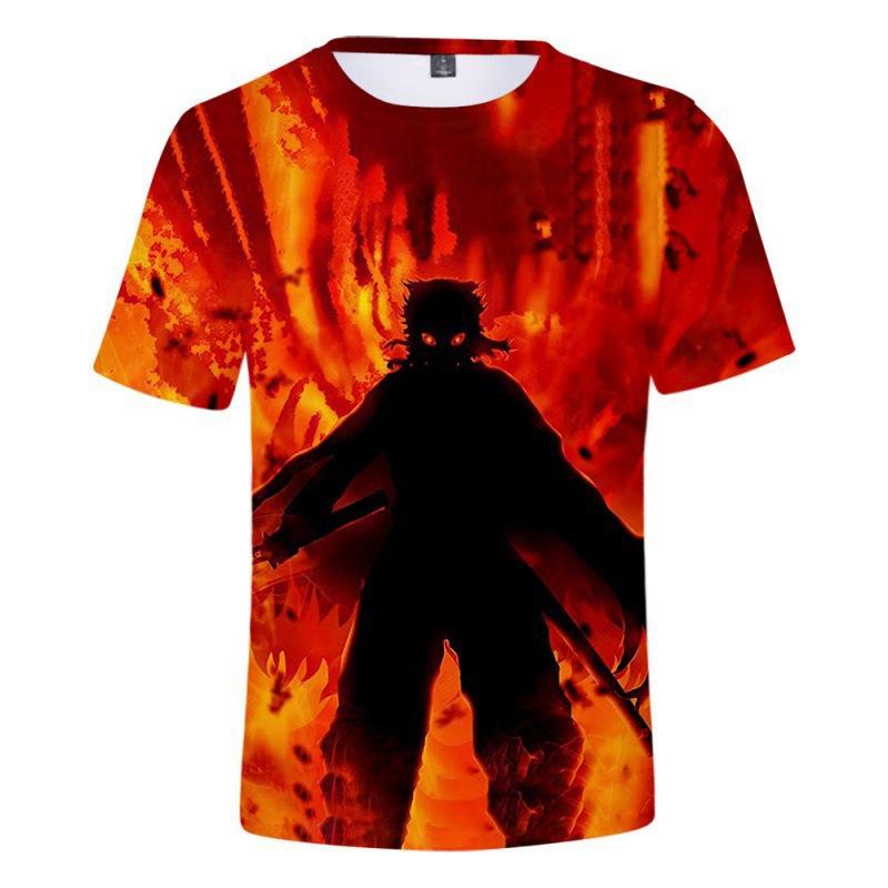 Letní Nová Série Ghost Slayer Dětské Oblečení 3D Barevný Tisk Ležérní Módní Pohodlné Tričko s Krátkým Rukávem